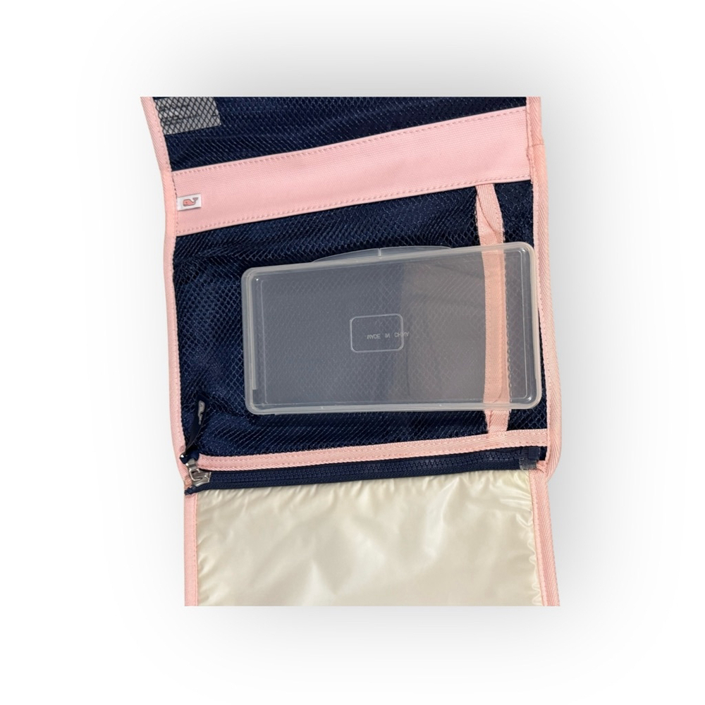 Vineyard Vines Baby Changing Pad Navy Blue & Pink Folding Bag Travel size - Picture 6 of 11